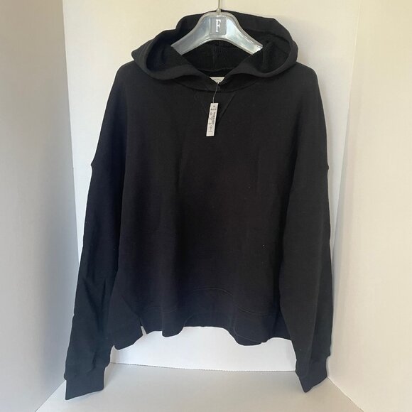 Madewell MWL Airyterry Hoodie Womens 1X Black Cotton Sweatshirt - Picture 4 of 9